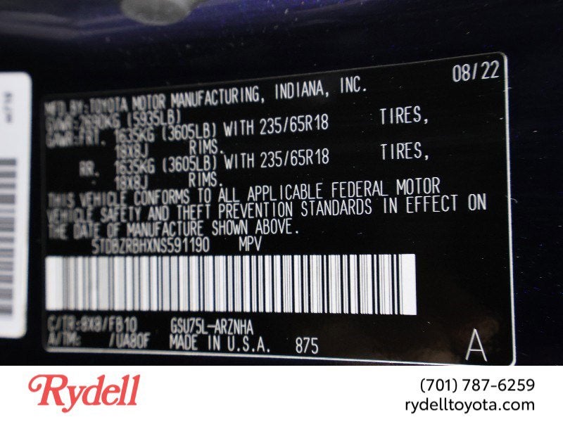 2022 Toyota Highlander LE