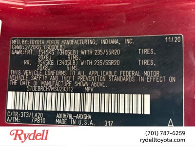 2021 Toyota Highlander Hybrid Platinum