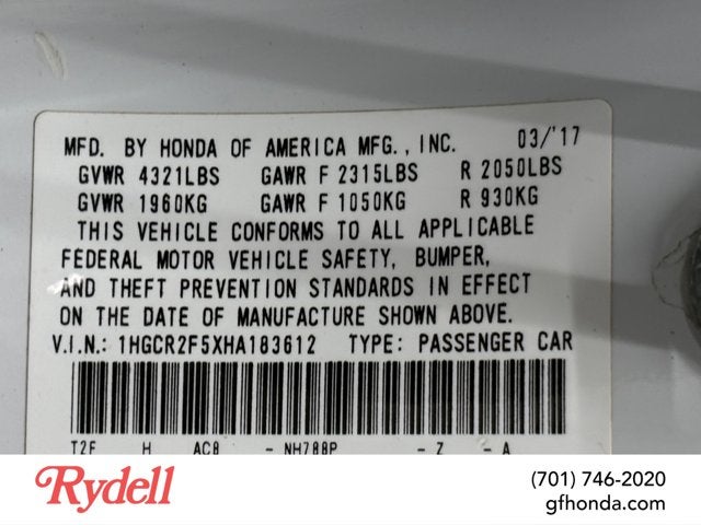 2017 Honda Accord Sedan Sport