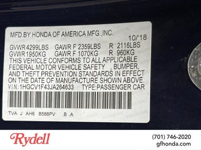2018 Honda Accord Sedan EX 1.5T