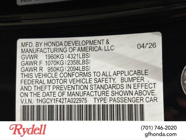2026 Honda Accord Sedan SE