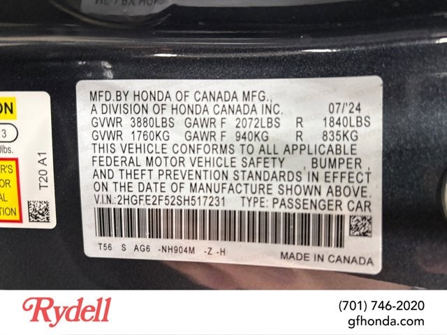 2025 Honda Civic Sedan Sport