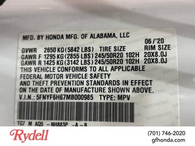 2021 Honda Pilot Touring 7-Passenger