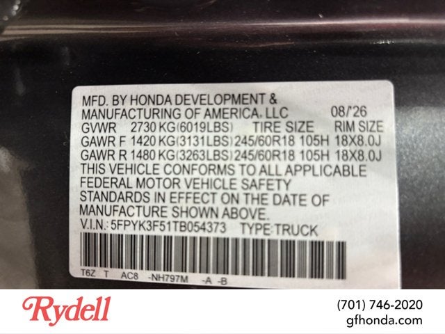 2026 Honda Ridgeline RTL