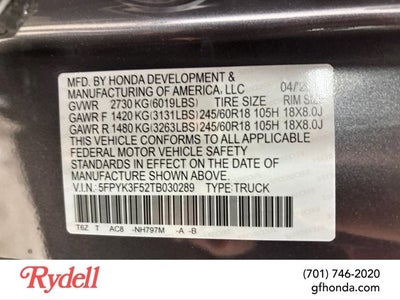 2026 Honda Ridgeline RTL