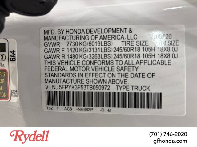 2026 Honda Ridgeline RTL