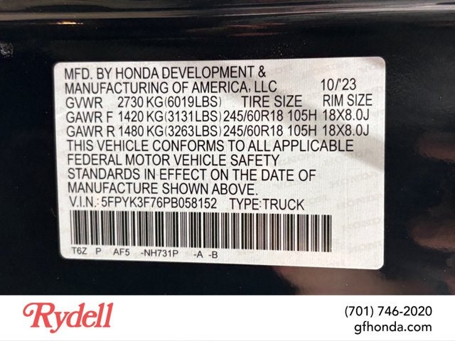 2023 Honda Ridgeline RTL-E