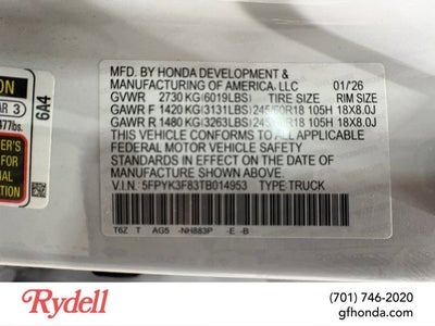 2026 Honda Ridgeline Black Edition