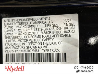 2026 Honda Ridgeline Black Edition