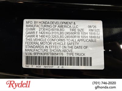 2026 Honda Ridgeline Black Edition