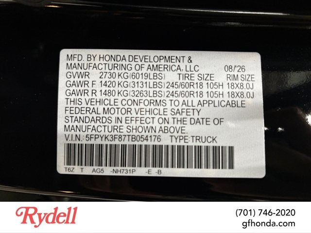 2026 Honda Ridgeline Black Edition