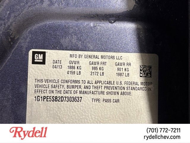 2013 Chevrolet Cruze 2LT