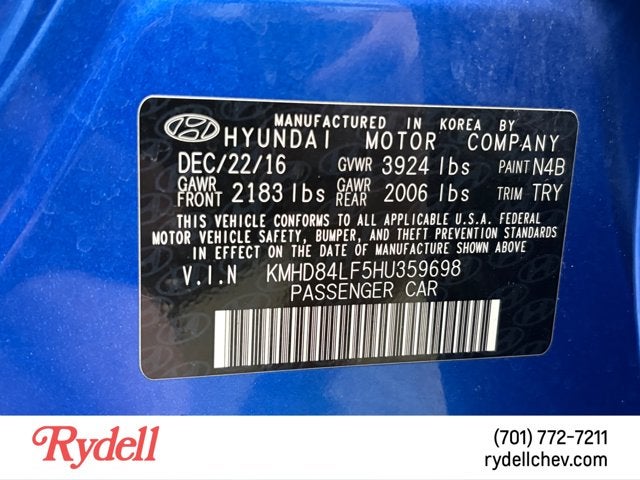 2017 Hyundai Elantra Limited