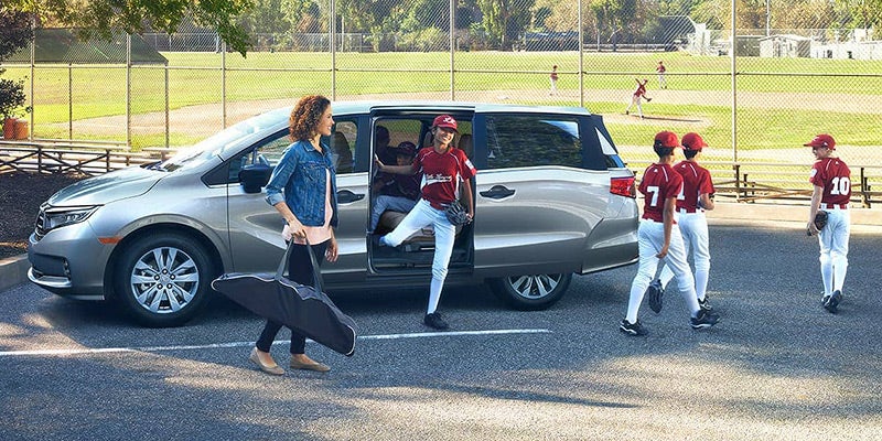 2022 Honda Odessey parked outside a little league game